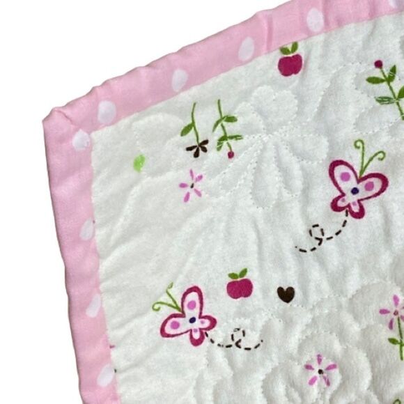 Handmade NWT pink, purple Forrest animal baby or lap quilt size 49” X 40” - Picture 7 of 16